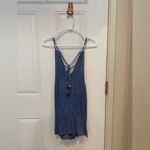 Blue Strappy Tank Top